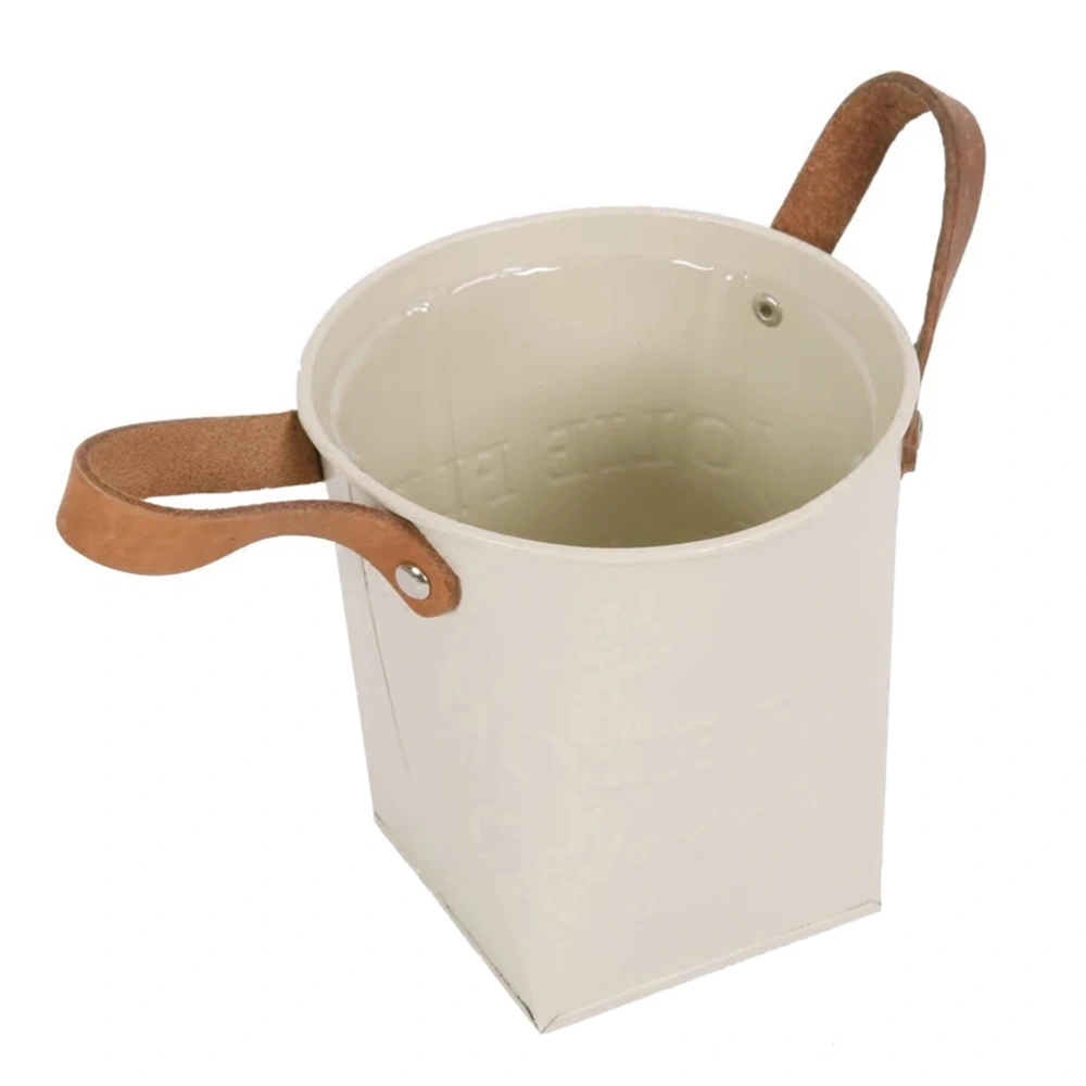 1pc Retro Style Flower Bucket Handle Gardening Flowerpot Flower Planting Bucket