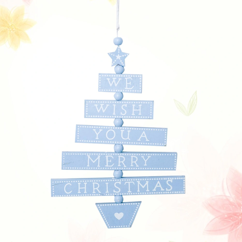 Wooden Letter Sign Pendant Hanging Christmas Tree Decoration Ornaments (Sky-blue)