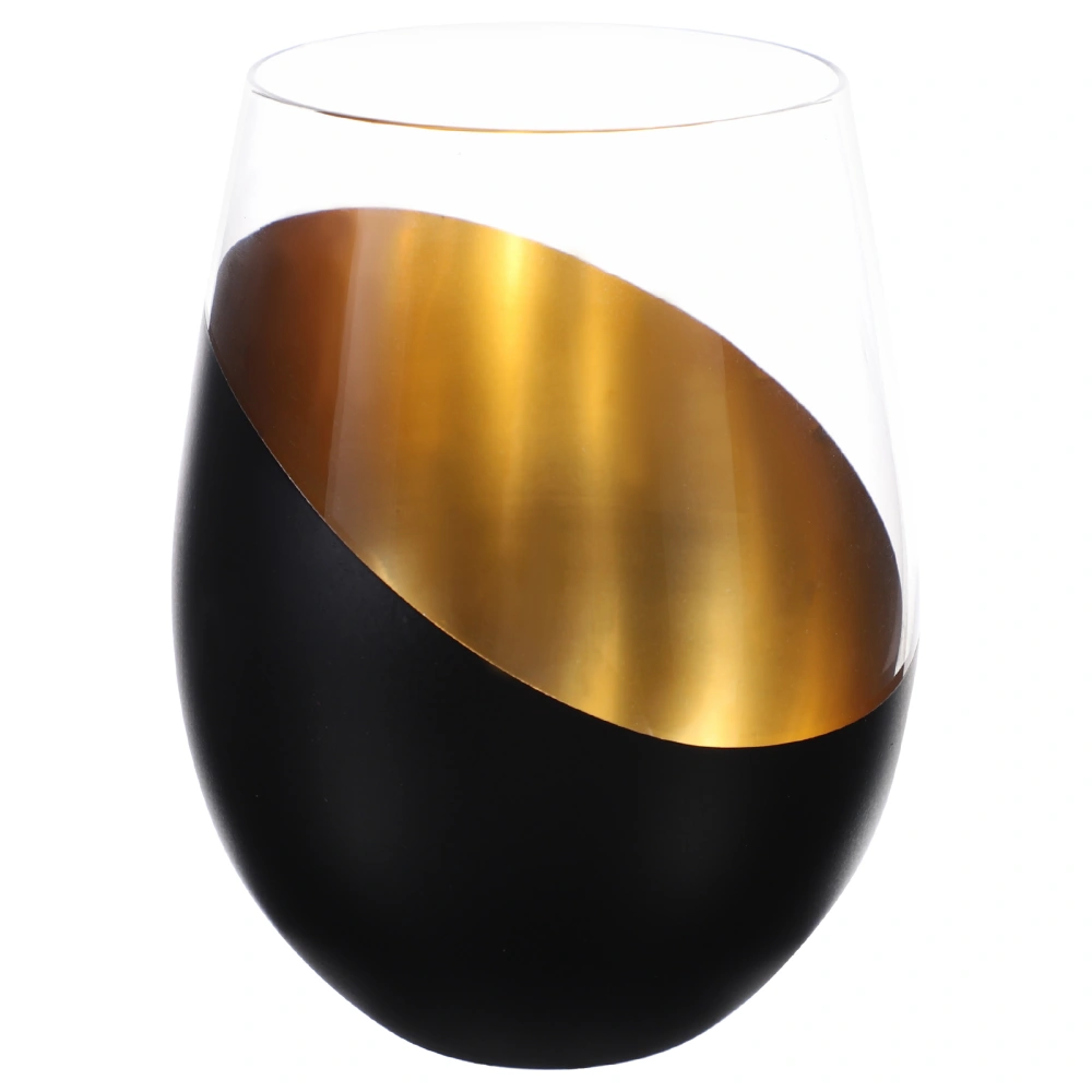 Stemless Wine Glass Clear Wine Whiskey Cup Decorative Wine Glass for Home Office Party