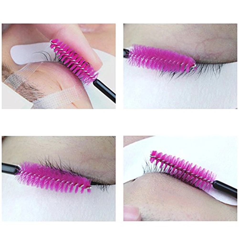 50pcs Disposable Eyelash Mascara Brushes Wands Applicator Makeup Brush Kits (Rose Red)