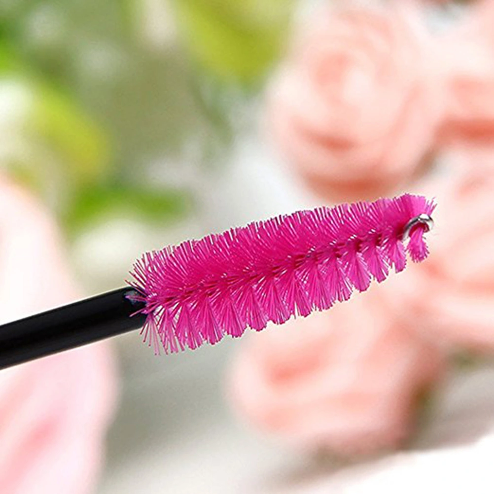 50pcs Disposable Eyelash Mascara Brushes Wands Applicator Makeup Brush Kits (Rose Red)