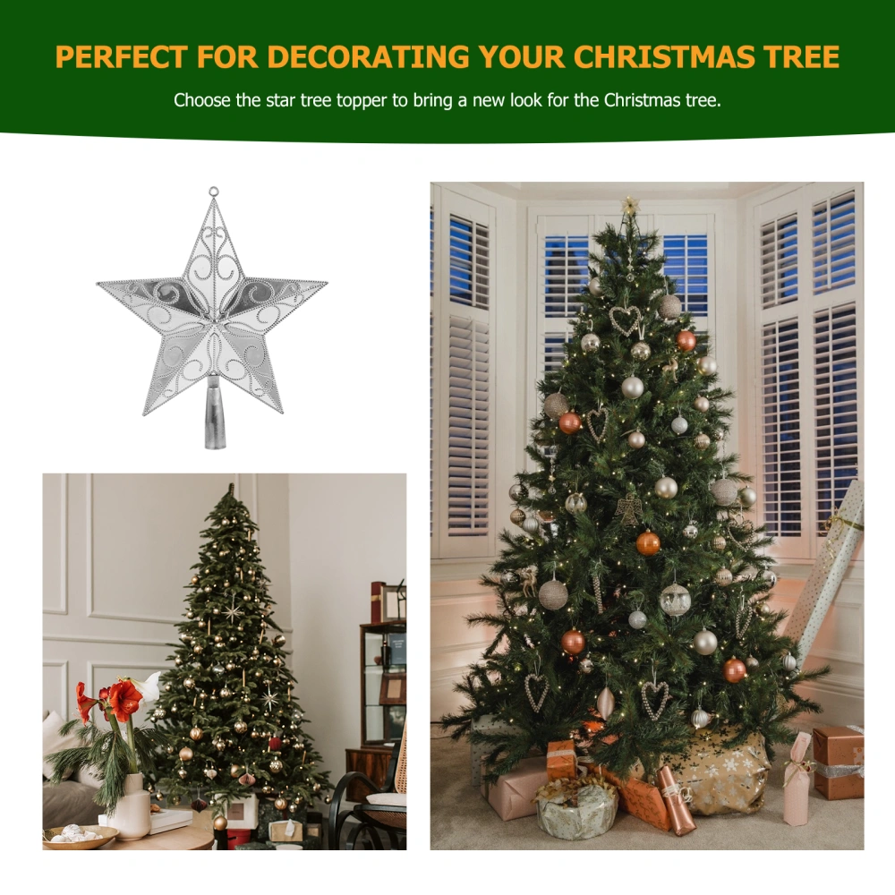 1Pc Christmas Star-shaped Tree Topper Christmas Tree Decoration Photo Prop