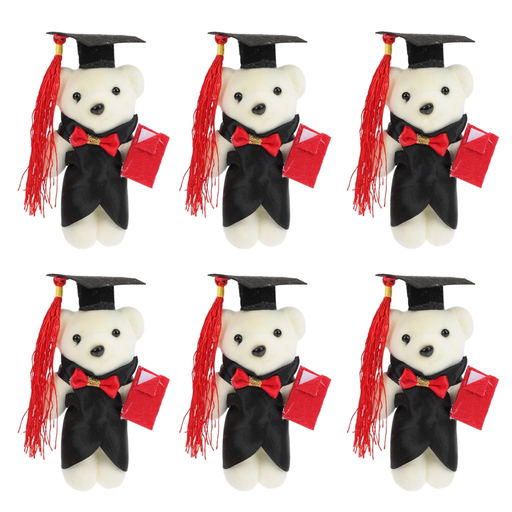 6Pcs Graduation Season Bouquet Bear Accessory Lovely Bear Bouquet Decoration