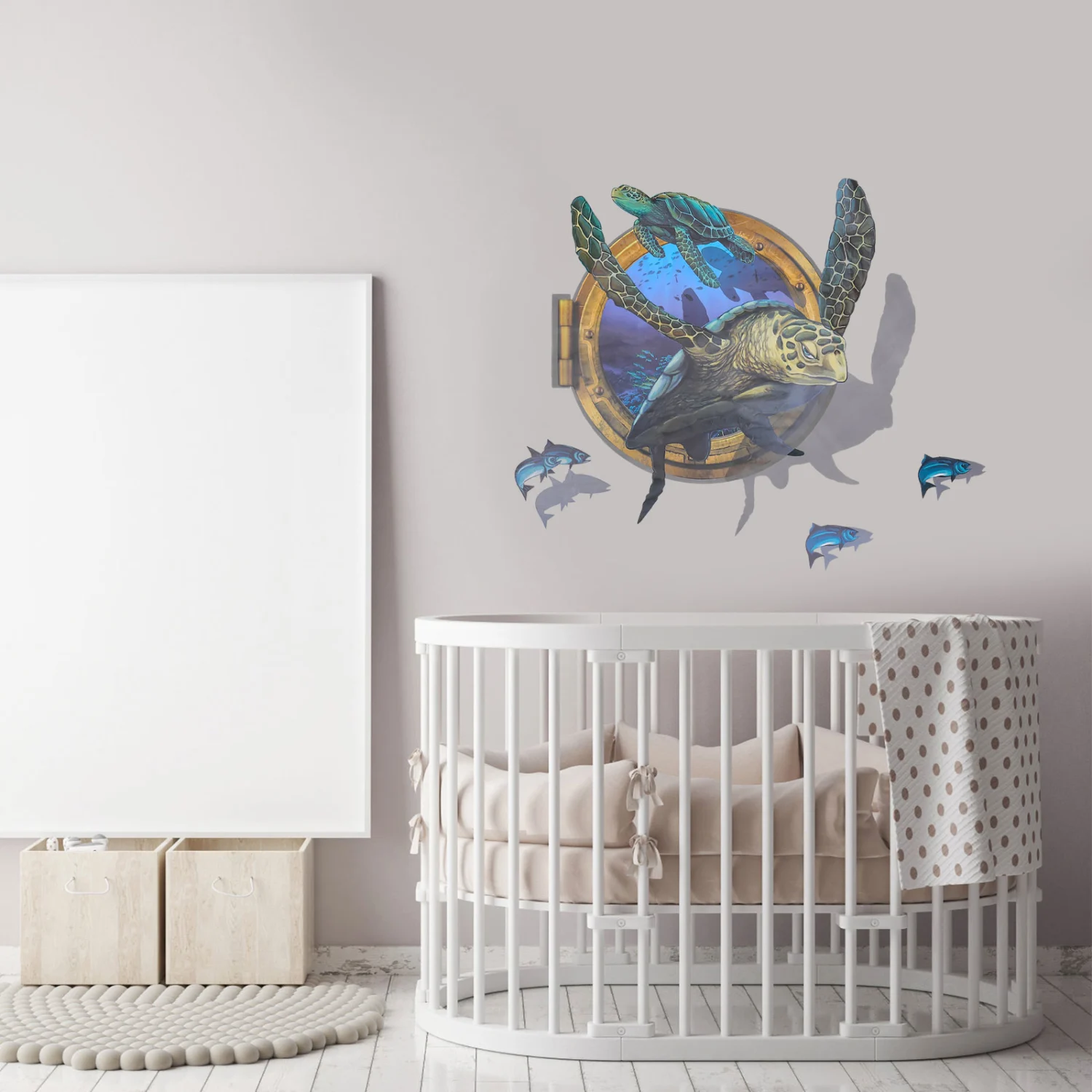 Cartoon Sea Turtle Wall Decal Removable Kids Room Wall Stickers Decoration