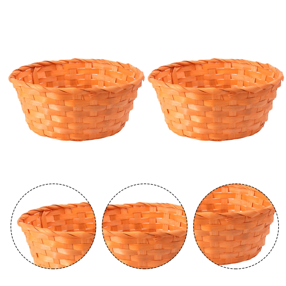 2pcs Hand Woven Basket Desktop Storage Basket Easter Egg Storage Baskets