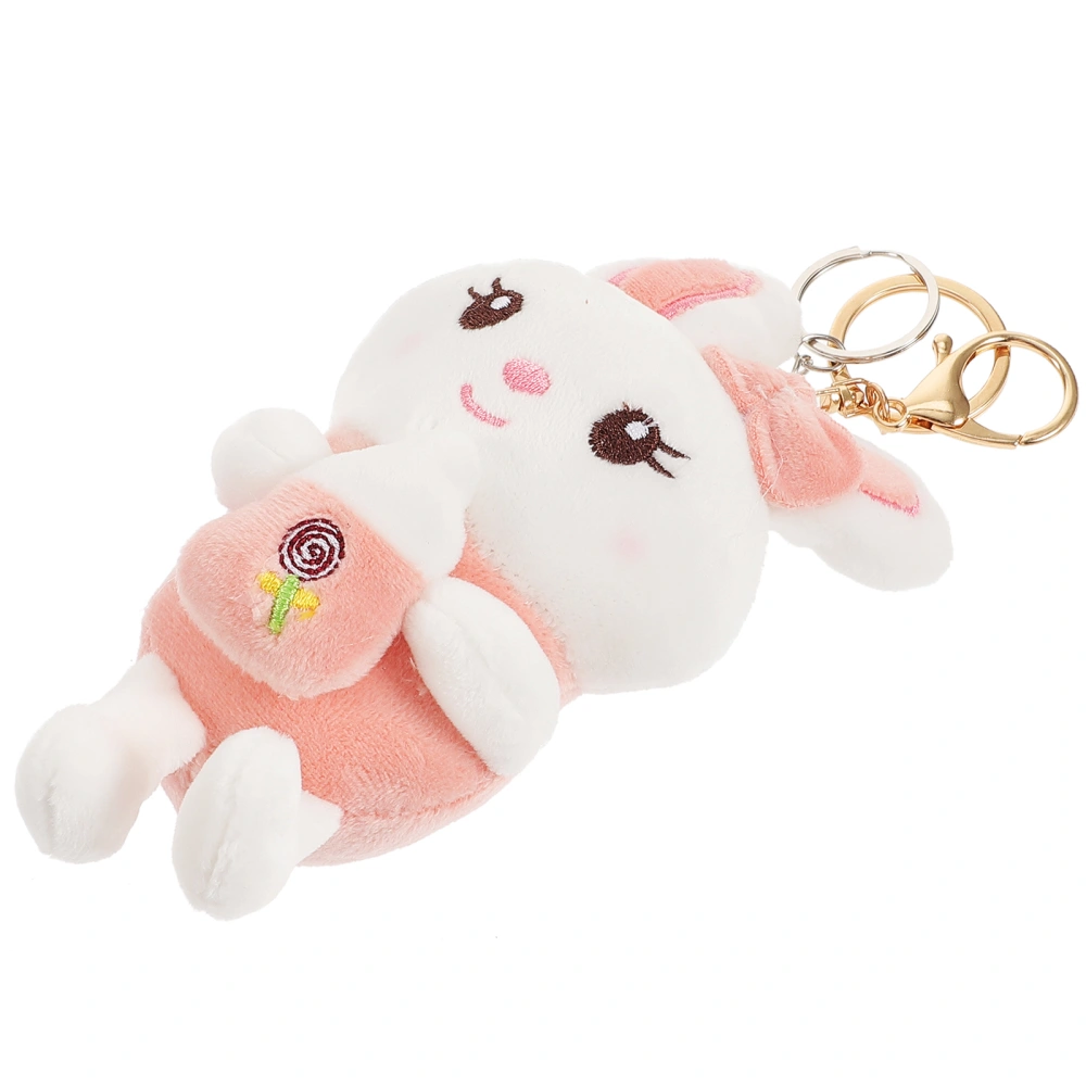 Stuffed Animal Keychain Decorative Pendant Hanging Key Ring Bunny Ornament Keychain