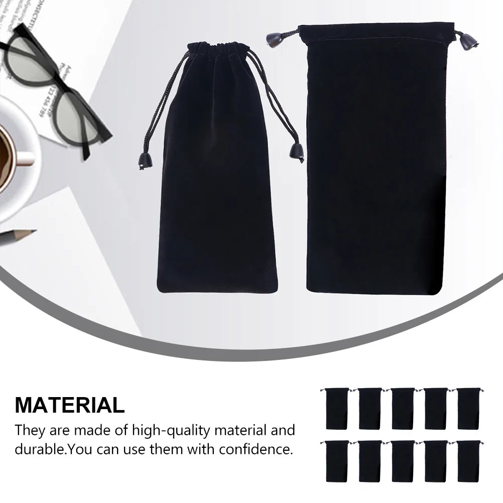 10pcs Multi-functional Flocking Storage Bag Watch Bag Drawstring Storage Bag