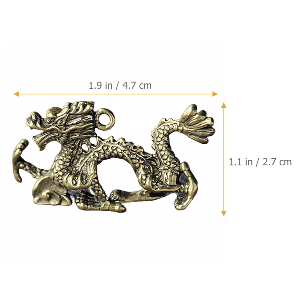 Brass Dragon Ornament DIY Keyring Hanging Decor Small Zodiac Dragon Adornment