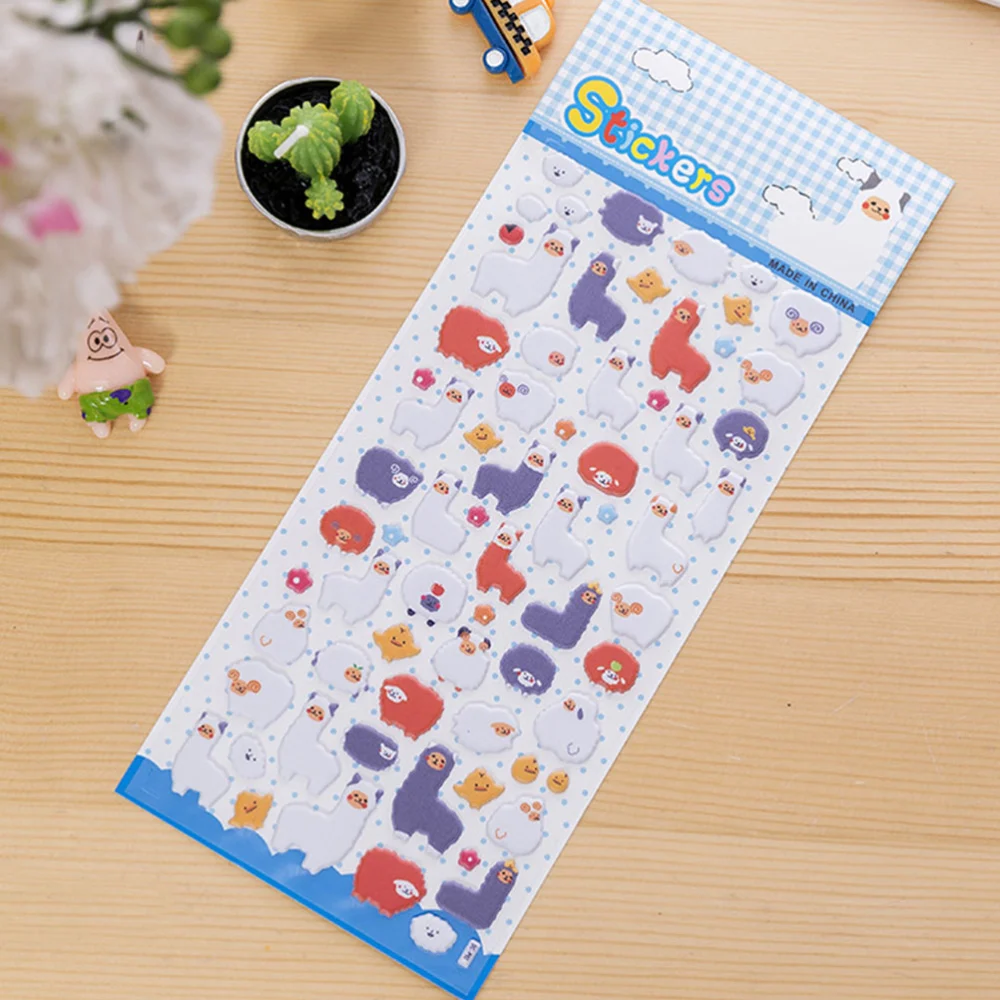 12 Sheets Creative Cartoon Animal Stickers Sterescopic Stickers DIY Stock Stickers for Kids Art Craft (Random Style)