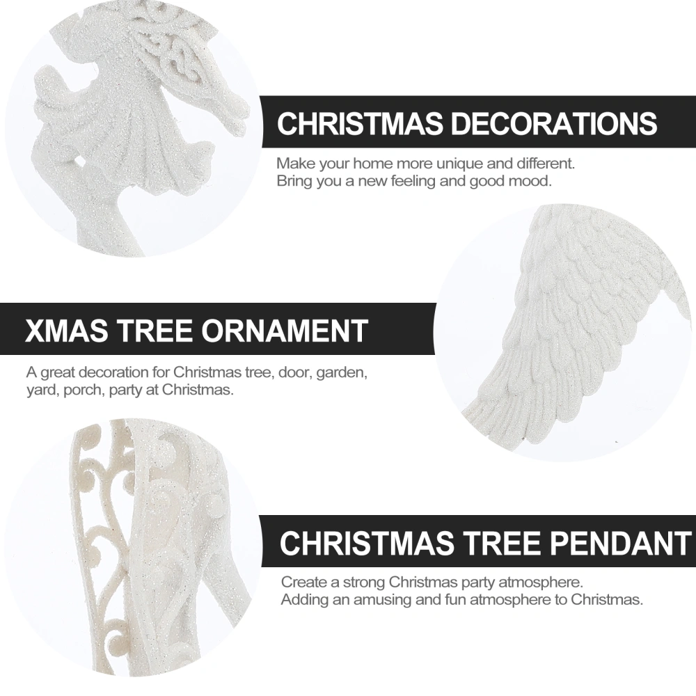 6pcs Christmas Tree Hanging Ornaments Wings Angel Heels Hanging Decorations