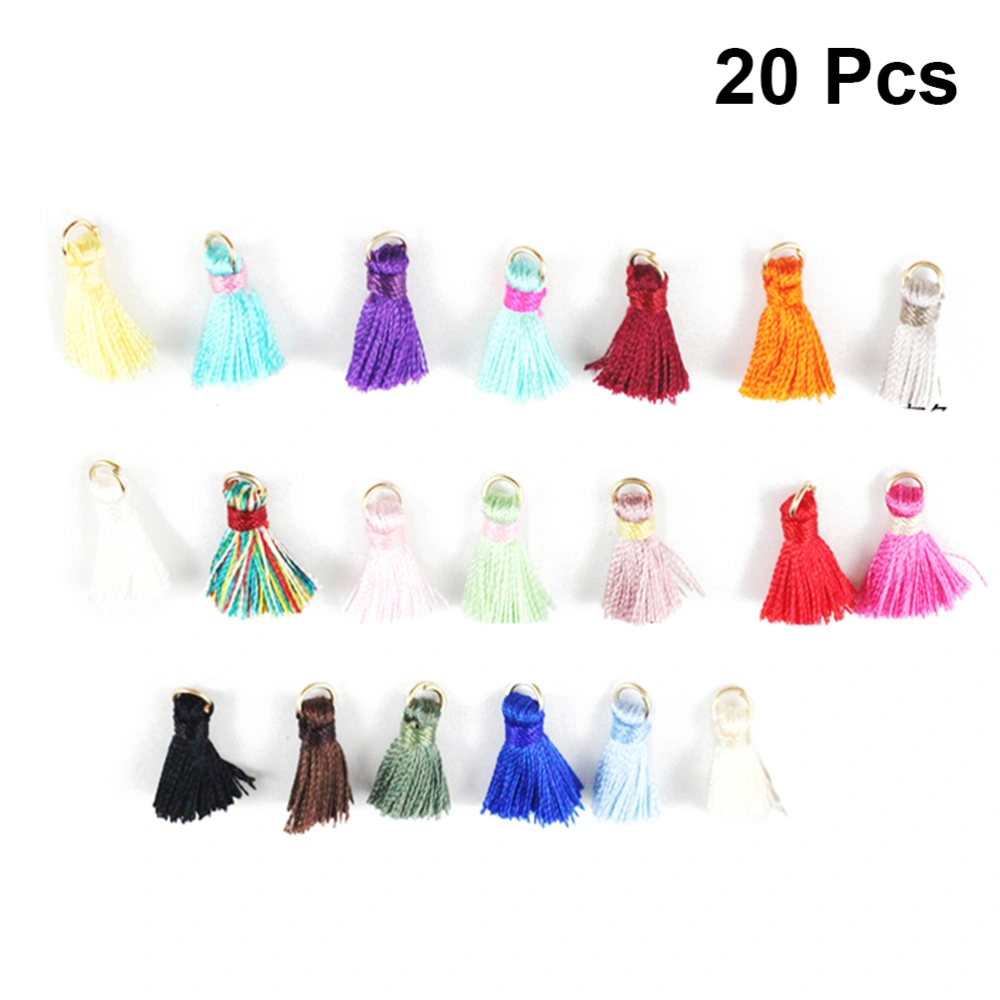 20pcs Multicolored Mini Tassels DIY Accessories Tassel Charms With Rings For Necklace Earrings Cellphone Straps Jewelry Making