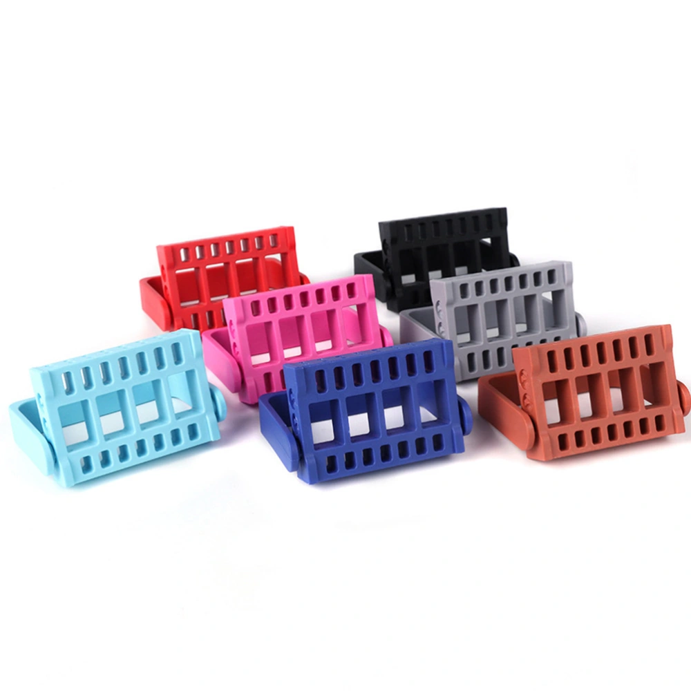 16 Holes Nail Grinding Head Holder Insert Design Box Portable Manicure Tool Organizer Nail Art Case Dark Blue