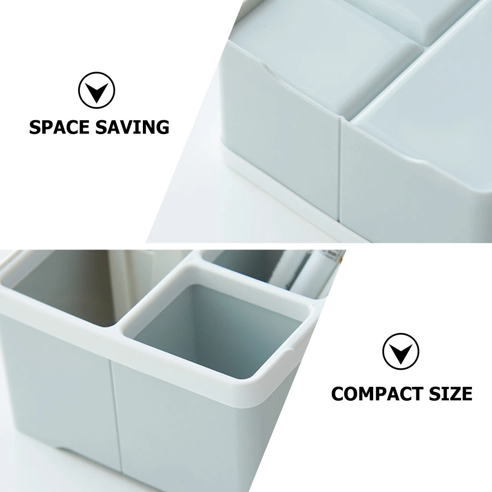 1PC Desktop Sundries Storage Box Small Multi-grid Organizing Box (Sky-blue)