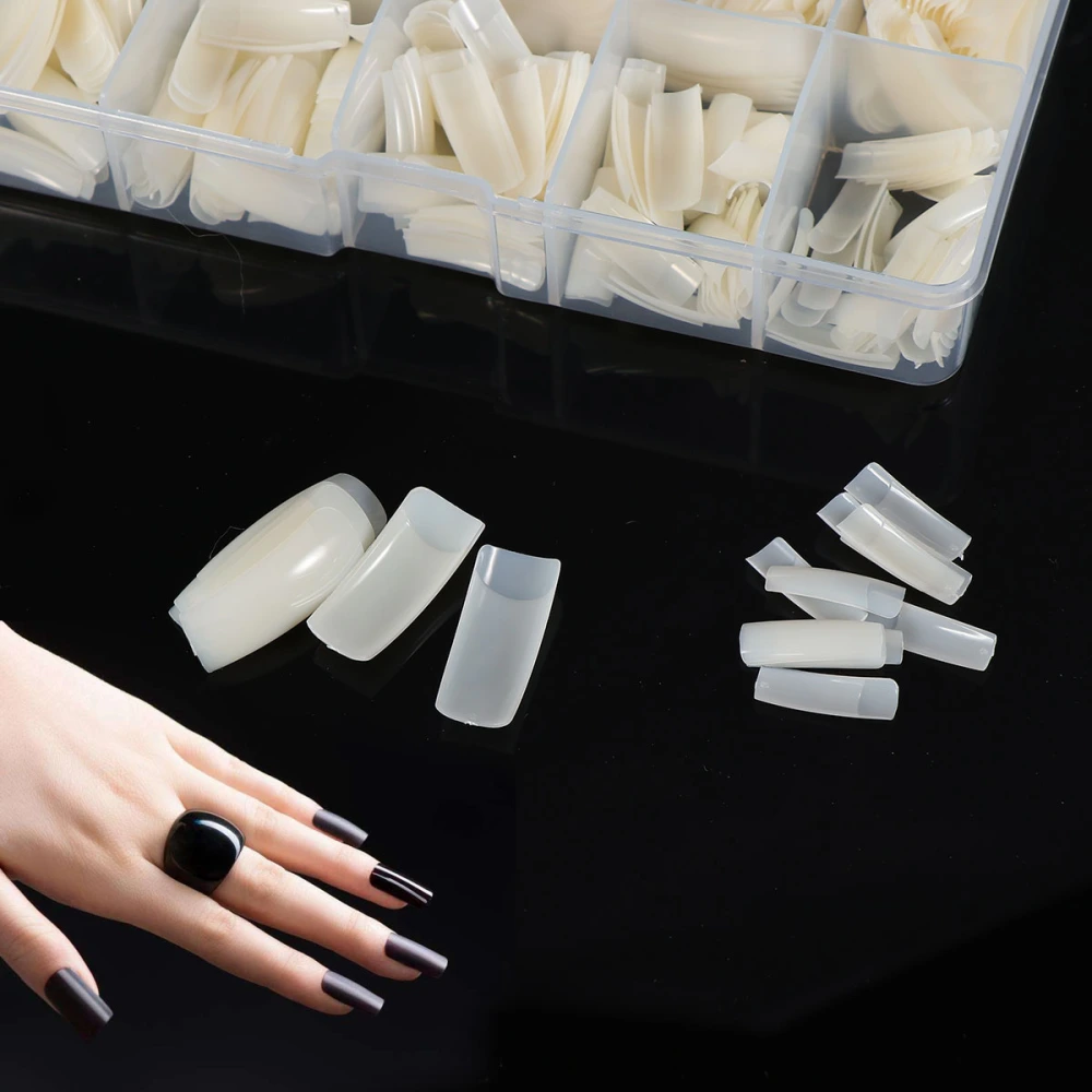 500pcs Nail Tips Artificial False Nails Tips Fake Nail Art Supplies for Nail Salons and Self Nail Art Making