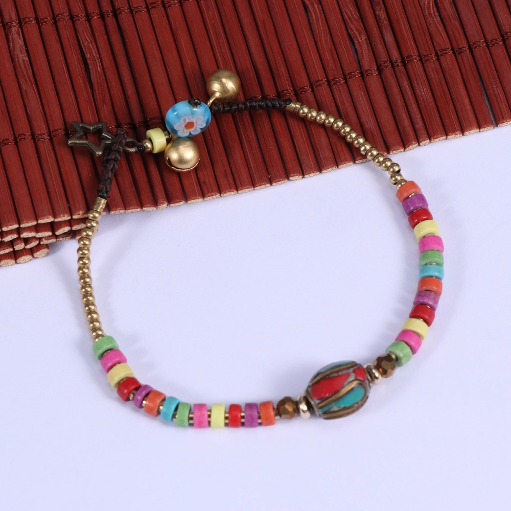 Handmade Adjustable Nepal Woven Bracelet National Style Hand Strap for Friends Families Multicolor