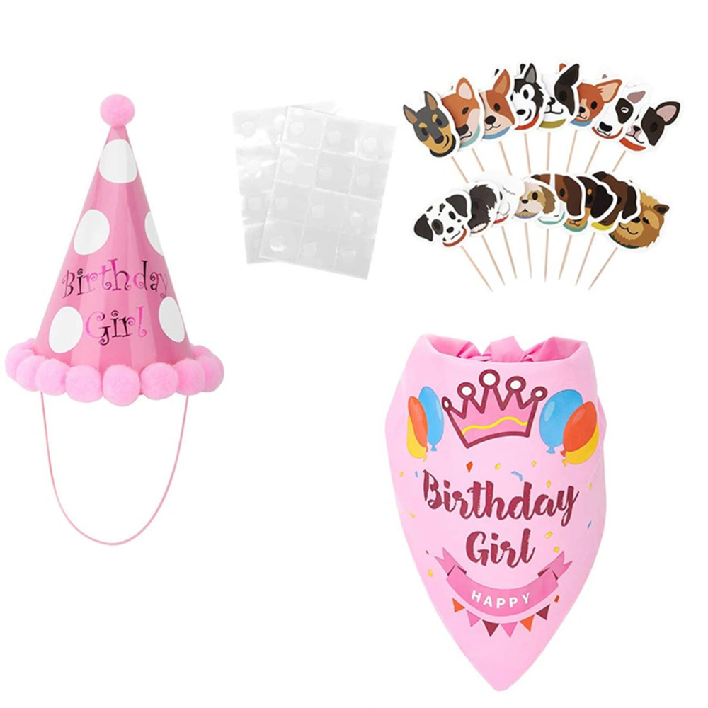 Creative Collar Pet Saliva Collar Party Birthday Hat Cupcake Topper Pet Supplies for Dog Birthday