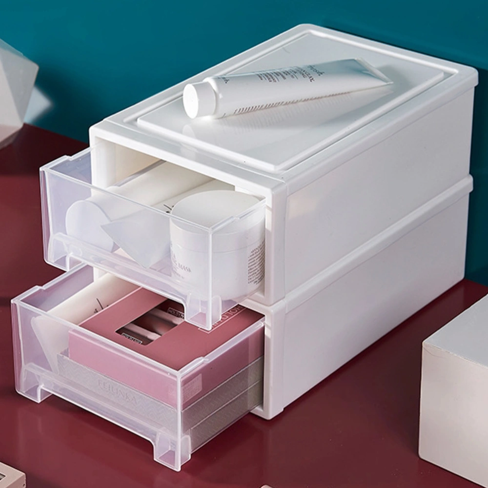 1 Set of Makeup Organizer Drawer Type Storage Box Bedroom Skincare Storage Box Desktop Box