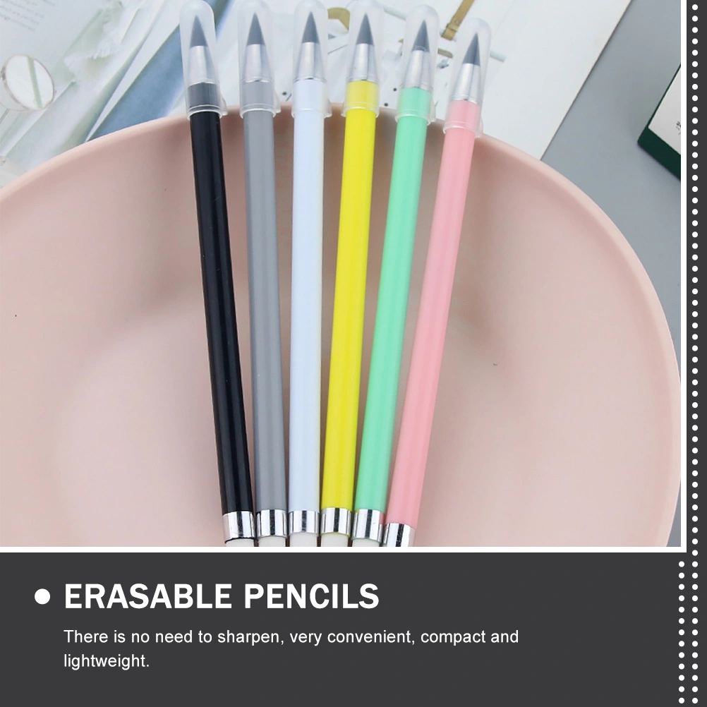 6Pcs Erasable Study Pencil Inkless Painting Pencils Non Sharpening Pencils