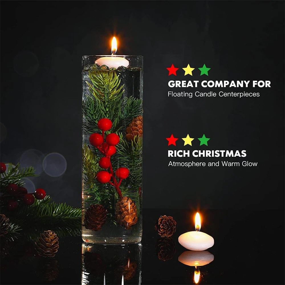 1 Set of Christmas Simulation Berry Decoration Xmas Vase Filler Floating Candle Decoration