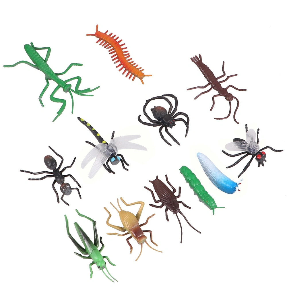 12pcs Simulation Insects Trick Toys Party Prank Props Mischief Insect Models Toy Desktop Ornament for Daily Festival