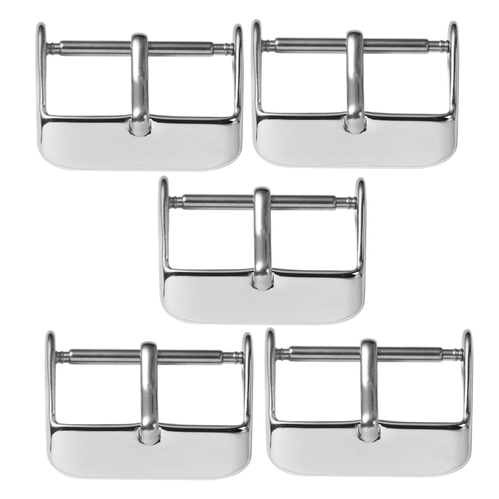 5PCS Stainless Steel Watch Strap Clasp Watch Band Buckle Wristwatch Accessories (22mm, Silver)