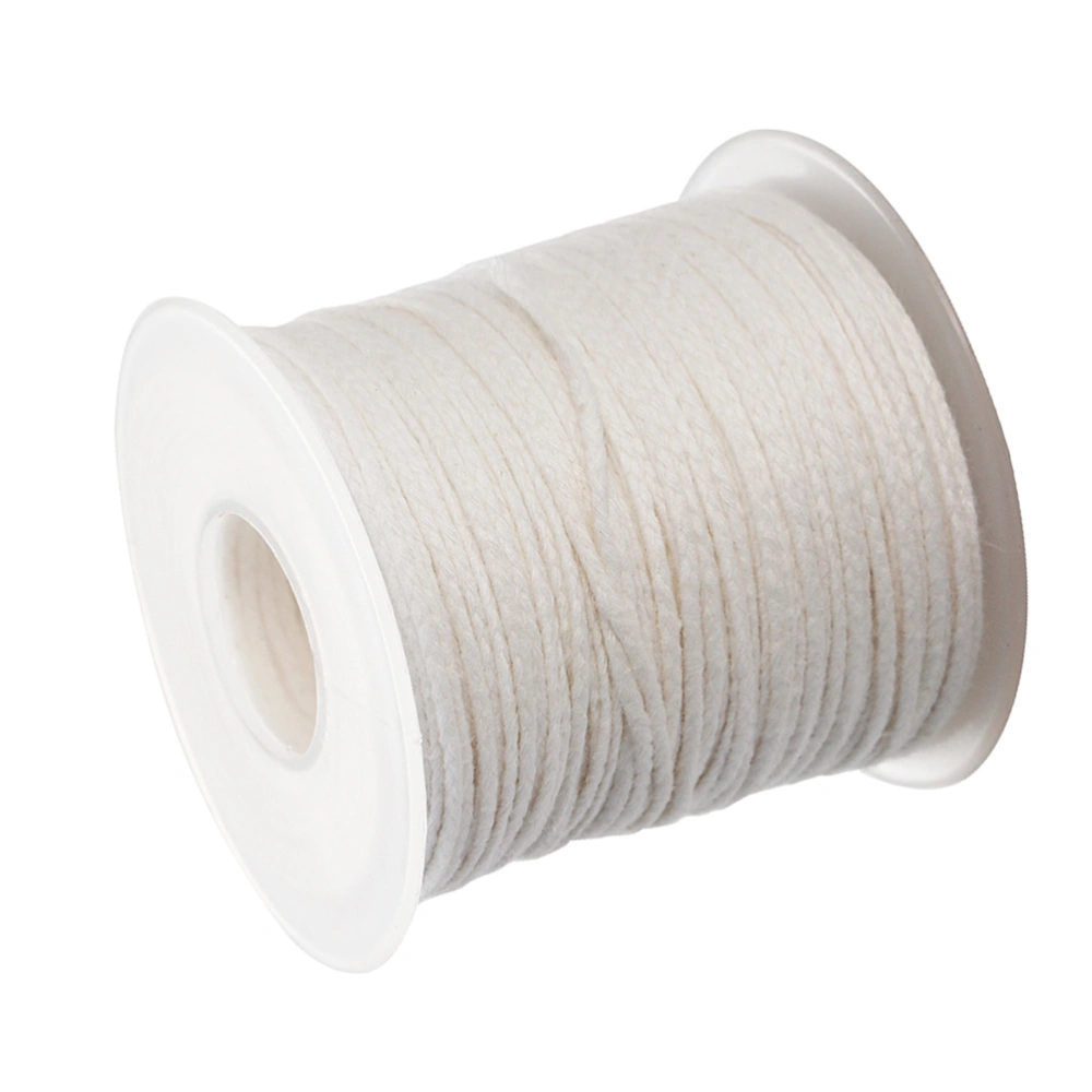 1 Roll 30M Long Candle Wick Cotton Thread Pure Cotton Candle Wick Rope Eco-friendly Candle Wick Spool Smokeless Wick Candle Wick Spool for Candle DIY and Candle Making White