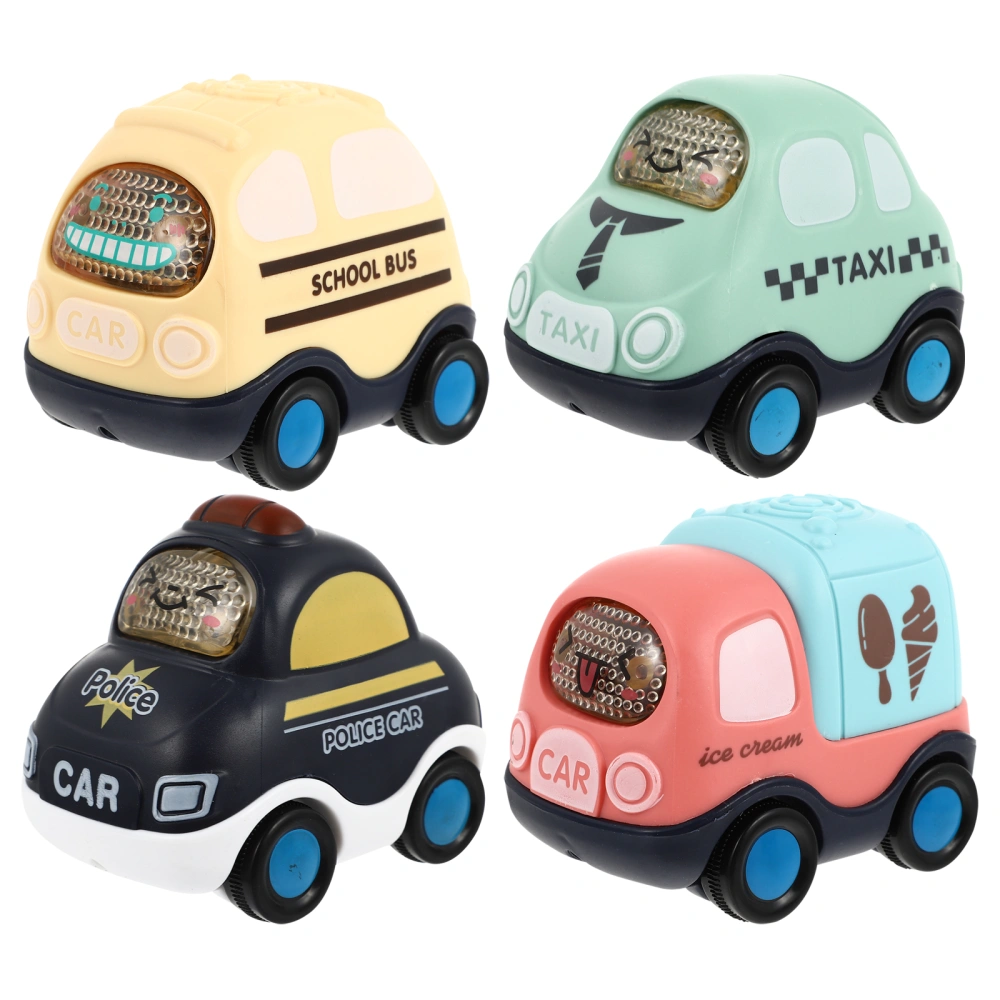 4Pcs Pull-Back Car Toy Inertia Powered Car Model Mini Funny Playing Car Kids Accessories Random Color