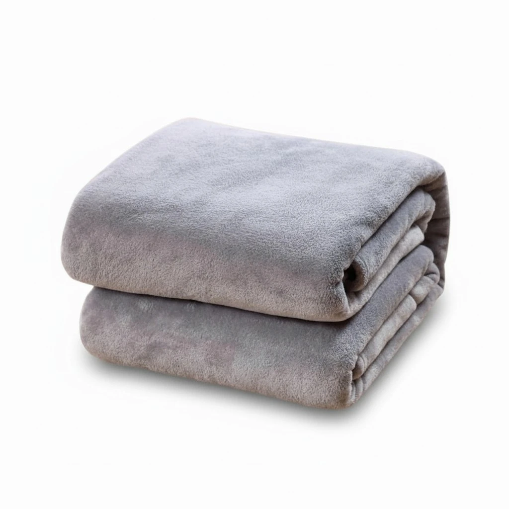 Pure Color Flannel Fleece Blanket Couch Solid Color Bed Blanket Sheet 100x140cm (Silver Grey)