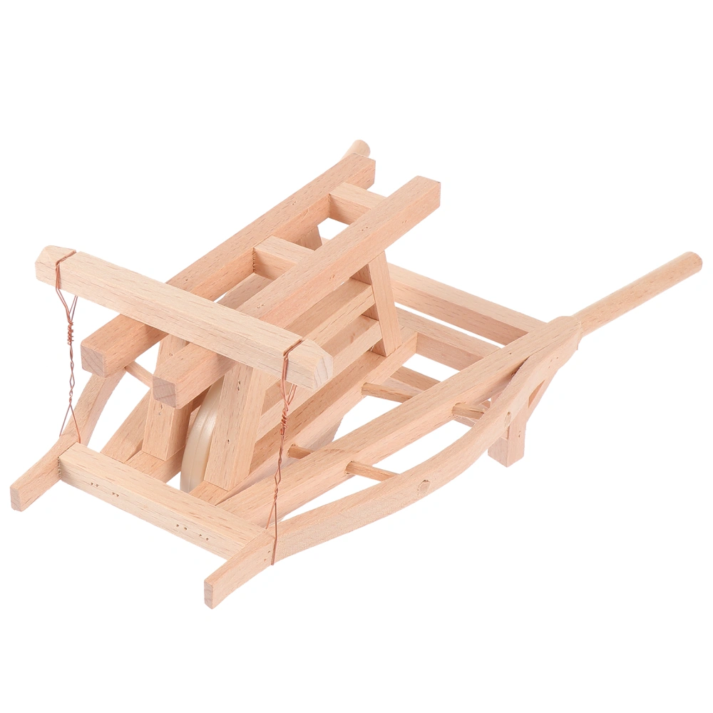 1PC Mini Wooden Implement Model Imitation Cart Wooden Miniature Cart Model