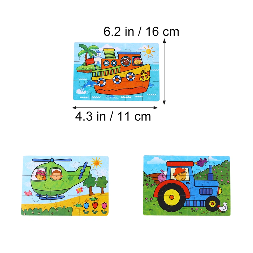 4-In-1 Education And Learning Intelligence Toys Car Airplane Ship Truck Vehicles Animals Wooden Puzzles Jigsaw For Toddlers Cognitive Development Preschool Recognition Toys Kids Gift