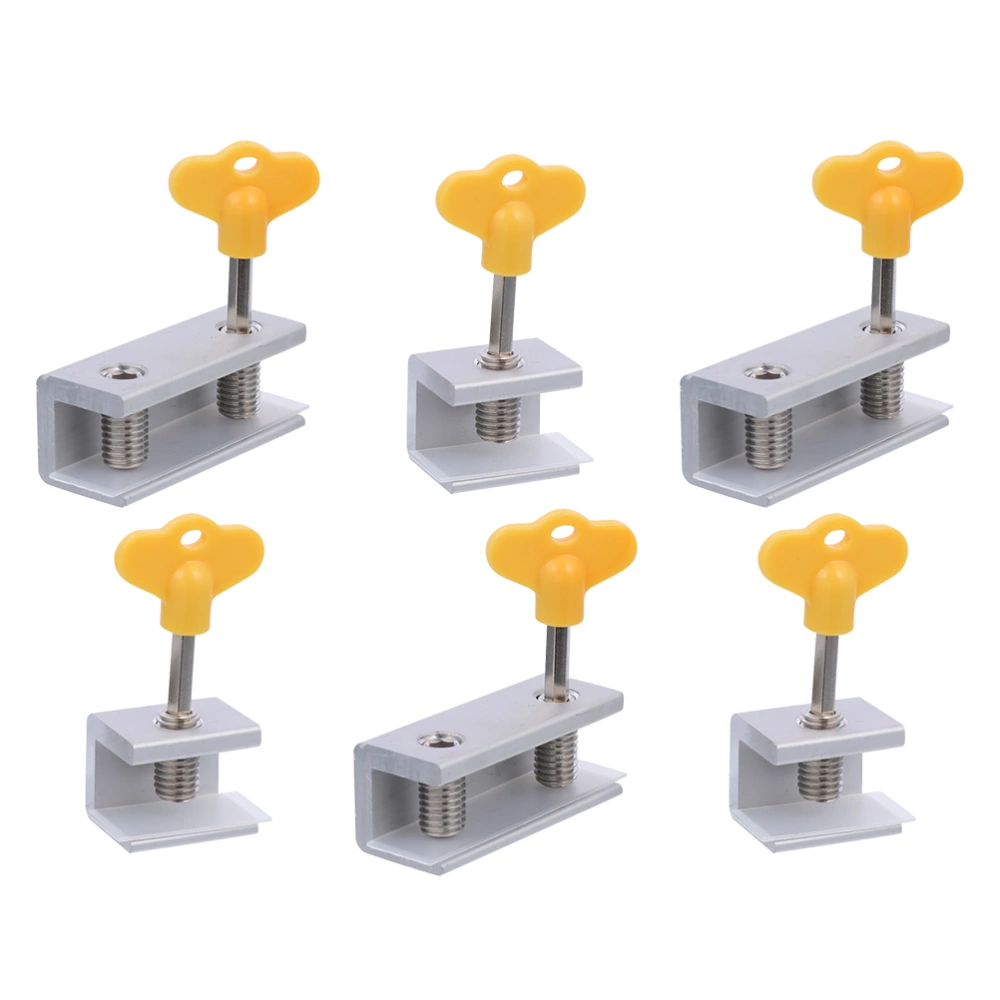 6pcs Adjustable Sliding Window Locks Aluminum Alloy Window Locks with Key