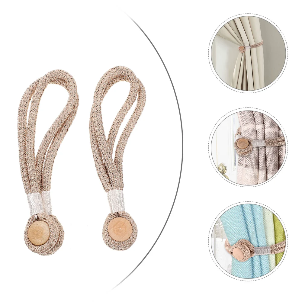 2Pcs Magnetic Curtain Tiebacks Retro Curtain Rope Tie Backs Curtain Tie Bands