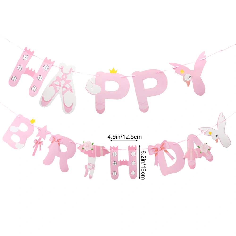 Letter Birthday Banner Decoration Hanging Pink Bowknot Garland Party Supplies