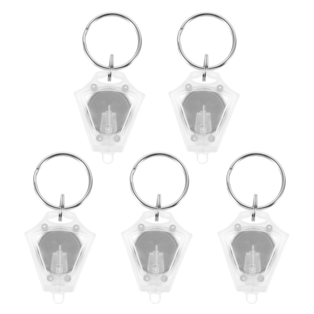 5pcs Plastic Key Ring LED Lamp Key Ring LED Light Mini Keychain LED Lamp