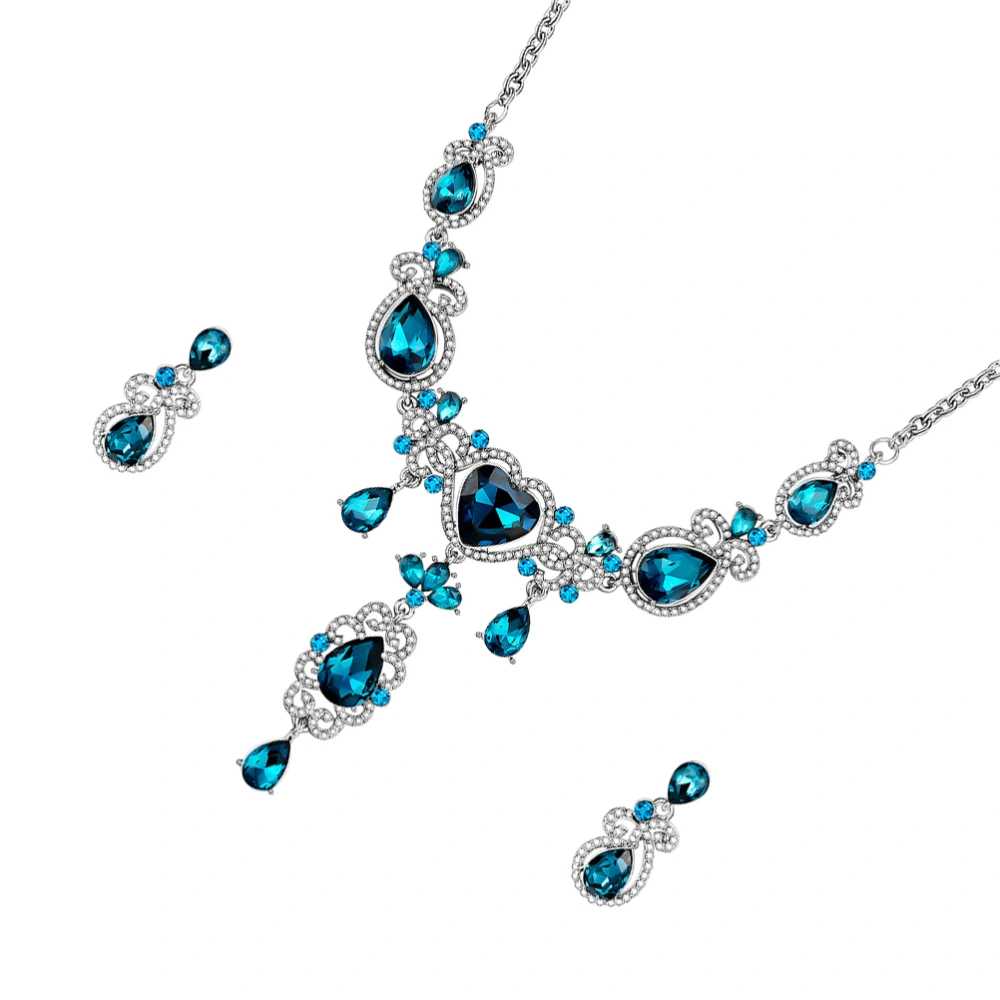 1 Set Luxury Chain Jewelry Set Necklace and Earrings Set Clavicle Ear Pendant