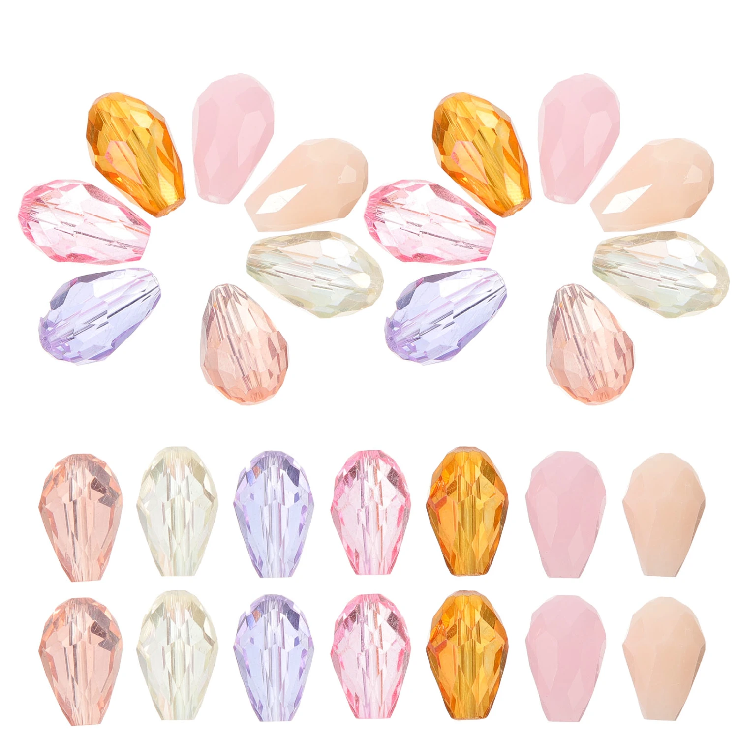 50Pcs DIY Jewelry Beads DIY Crafts Glass Beads for Necklace Earrings Bracelet Making