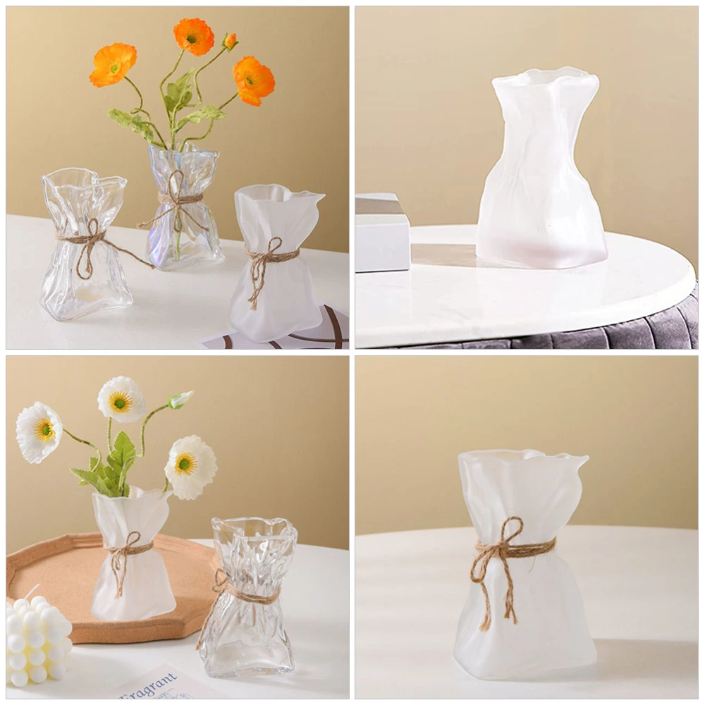 Transparent Glass Flower Vase Irregular Glass Vase for Flower Arrangement