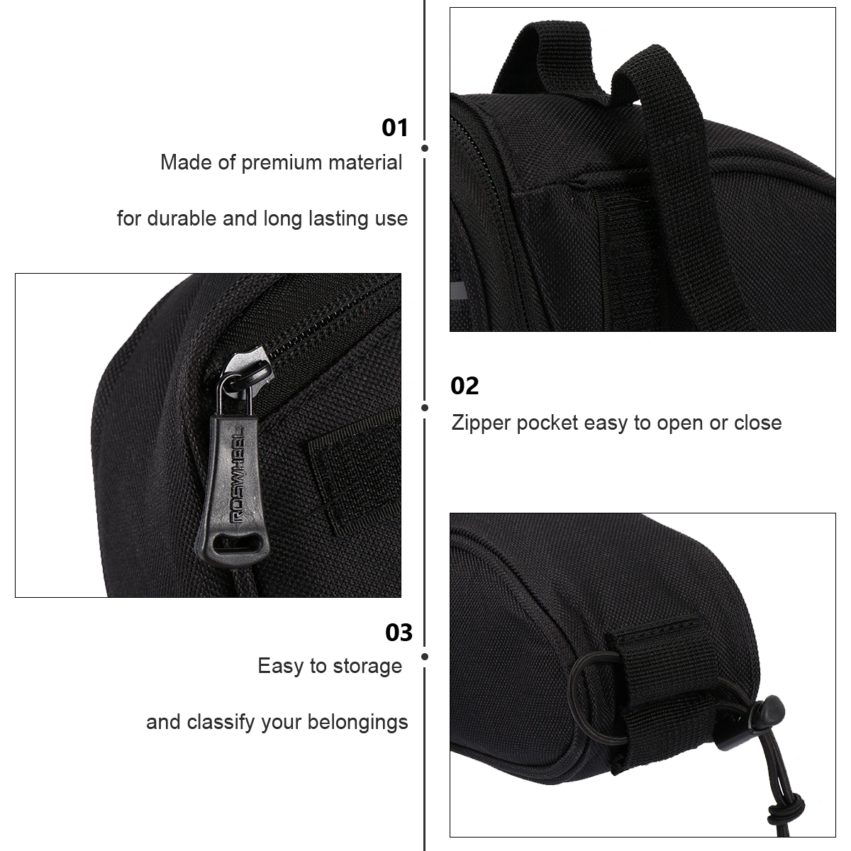 Bike Backseat Bag Cycling Storage Bag Bike Storage Pouch for Outdoor (Black)
