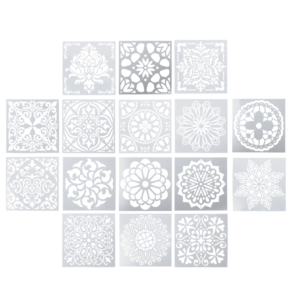 16pcs Mandala Stencils Painting Drawing Reusable DIY Craft Making Template