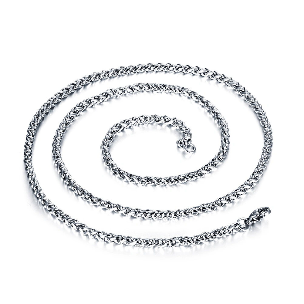 3MM Men's Titanium Steel Necklace Delicate Silver Chain Necklace Decoration 45cm
