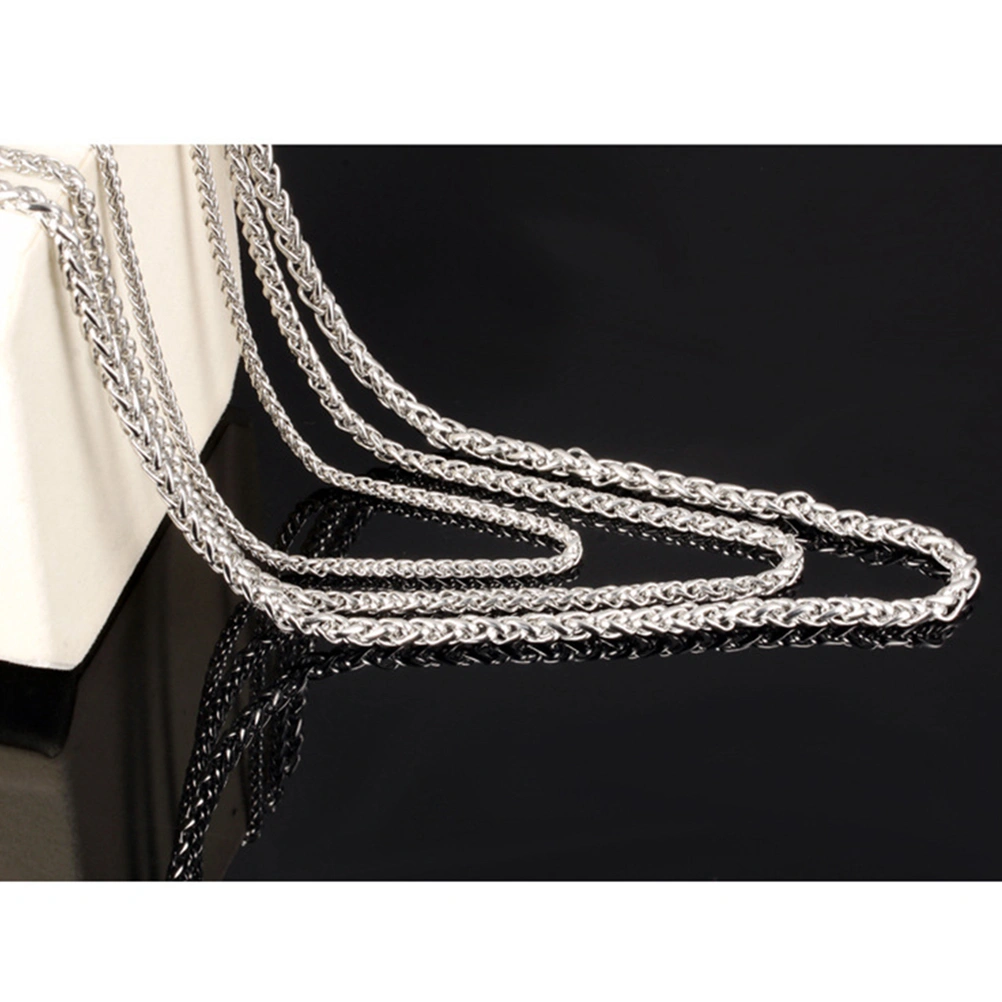 3MM Men's Titanium Steel Necklace Delicate Silver Chain Necklace Decoration 45cm