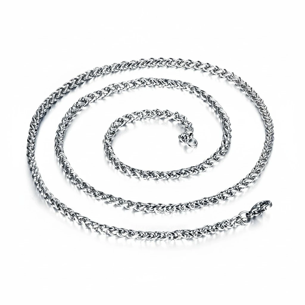 3MM Men's Titanium Steel Necklace Delicate Silver Chain Necklace Decoration 45cm