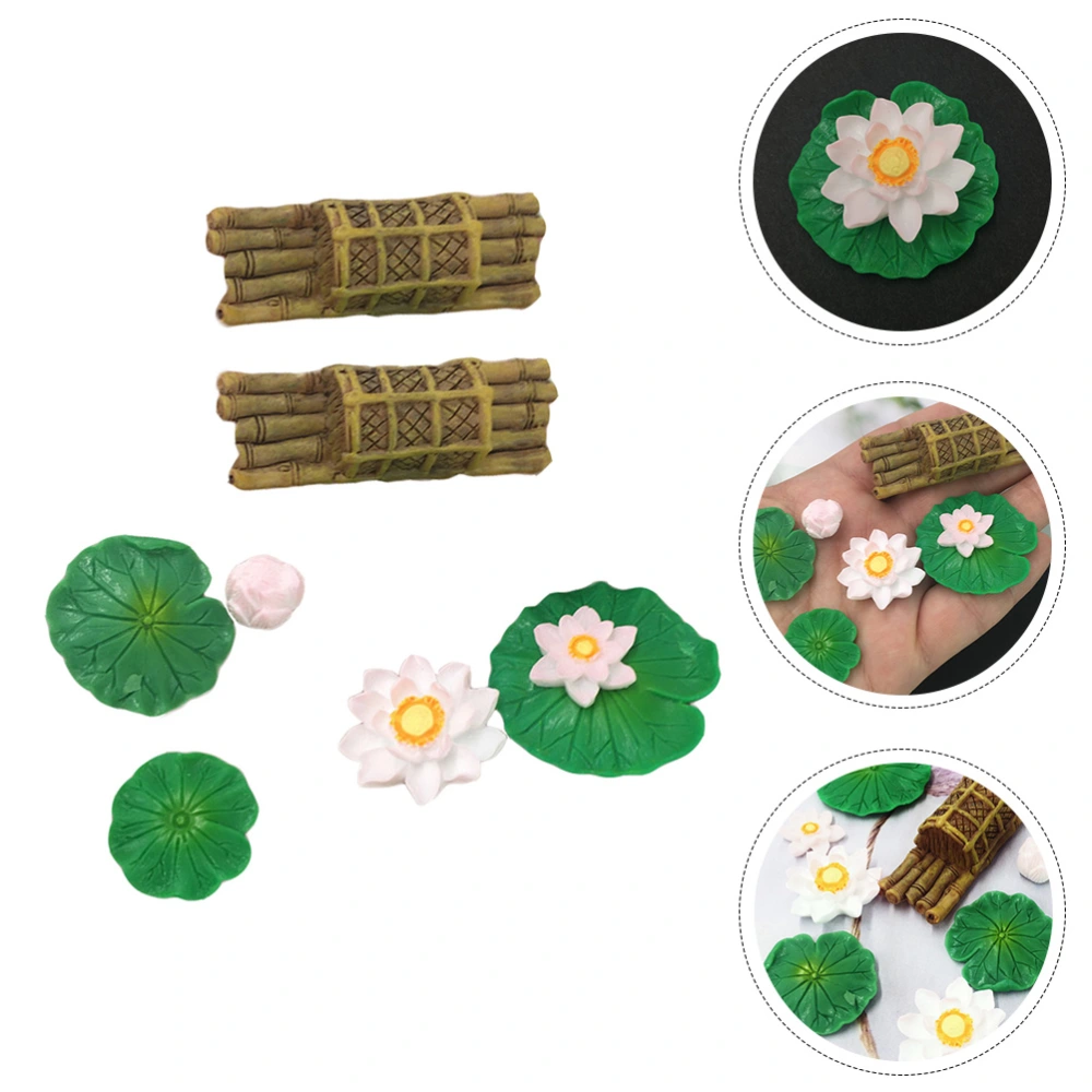 1 Set of Decorative Simulation Lotus Delicate Floating Lotus Aquarium Raft Decor (Mixed Style)