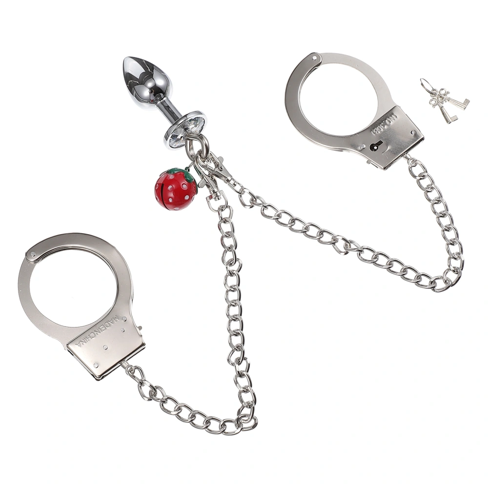 1 Set of Sex Toy Stimulator Small Bell Handcuff Anal Plug SM Plaything