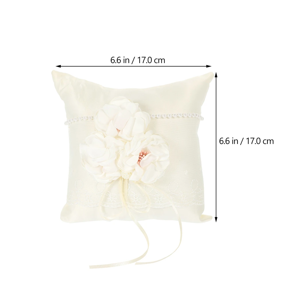 Wedding Ring Pillow White Ring Cushion Flower Ring Holder Wedding Supply