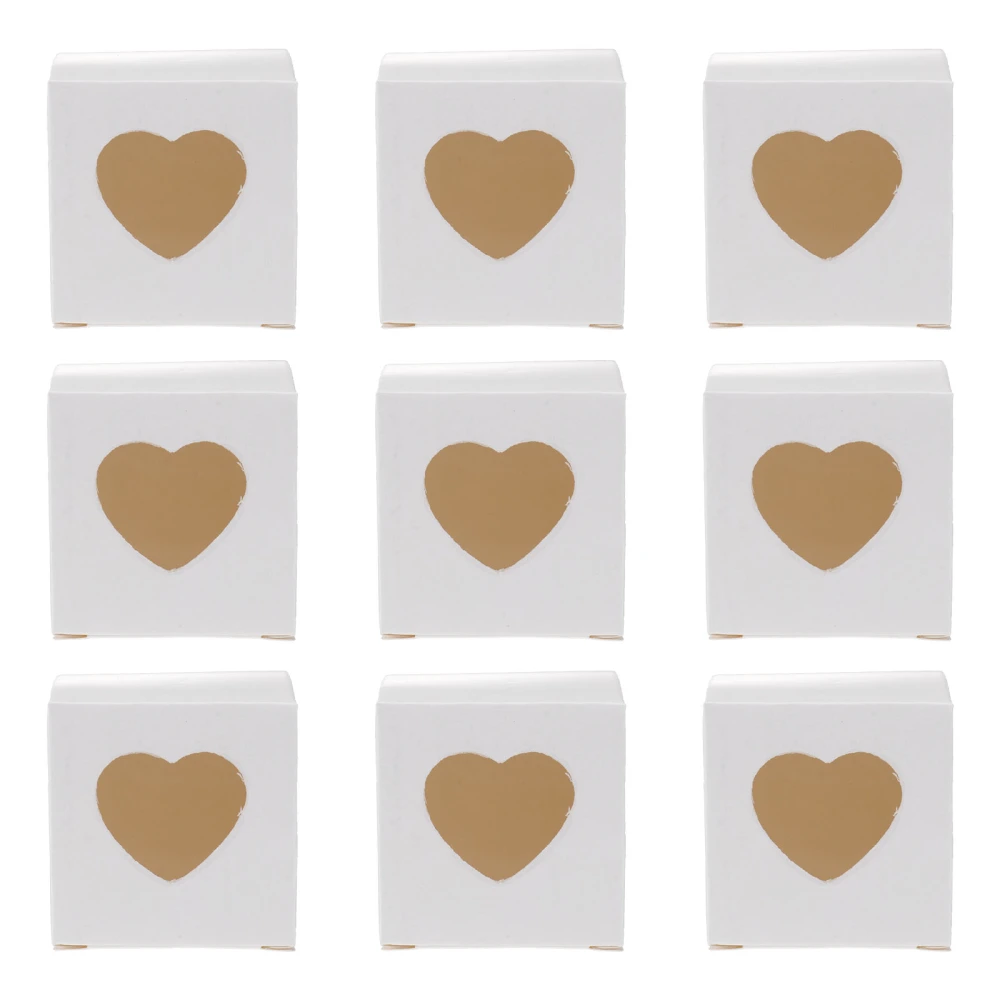 50 Pcs Square Kraft Paper Candy Boxes PVC Transparent Heart-shaped Window Cupcake Favor Boxes Wedding Party Accessories (White)