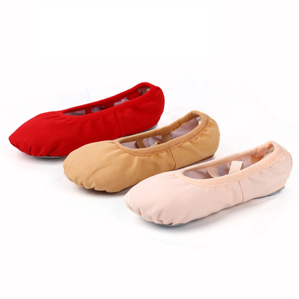 1 Pair Ballet Slipper Sole Ballet Shoes Ballet Dance Practice Shoes Yoga Ballet Shoes for Girls Women (Red Size 34 21CM, 2US, 1.5UK, 34EU,6.0915Inch)