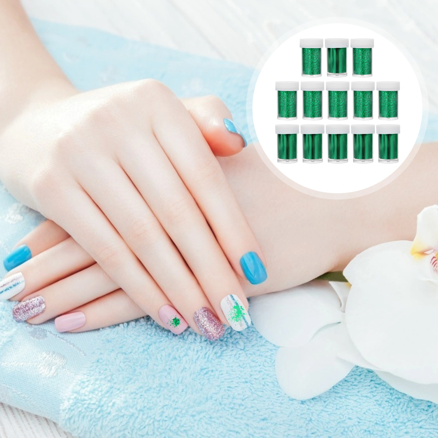 13Pcs Decorative Nail Art Stickers Manicure Ornaments Chic Fingernail Decals