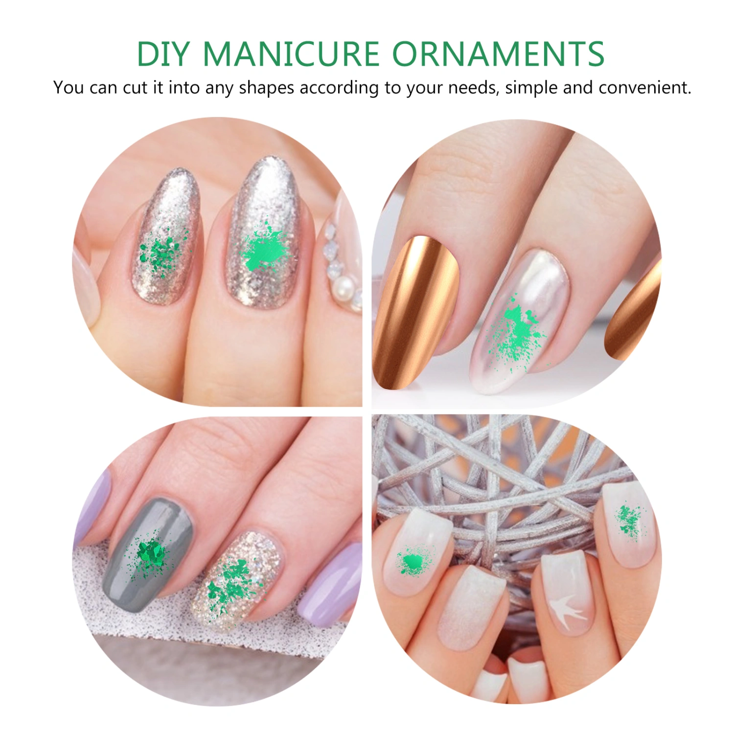 13Pcs Decorative Nail Art Stickers Manicure Ornaments Chic Fingernail Decals