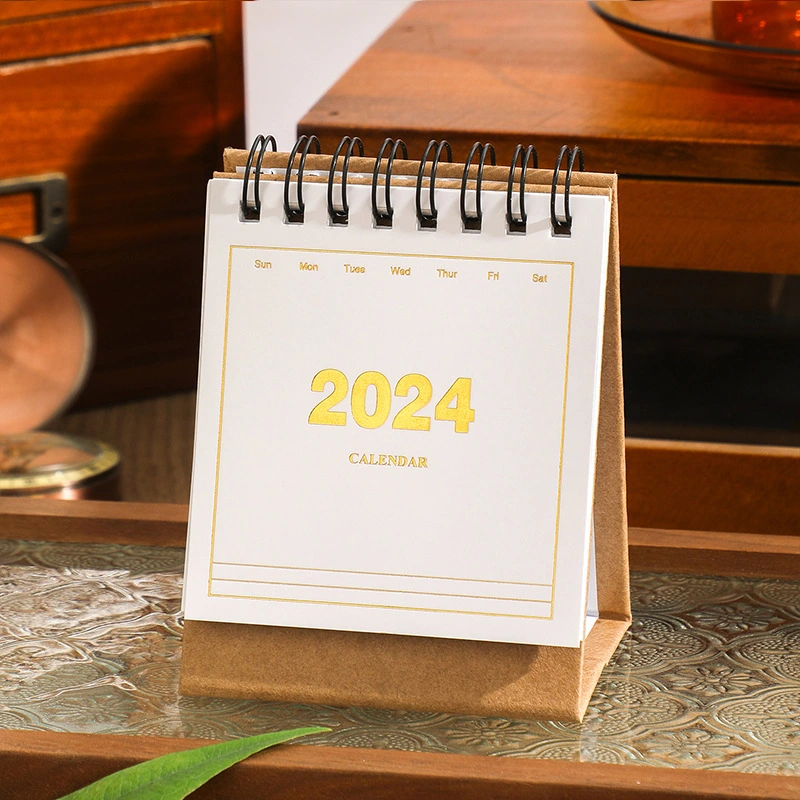 Mini Calendar 2024 Tabletop Small Calendar Decorative Desk Calendar English Calendar Desk Ornament